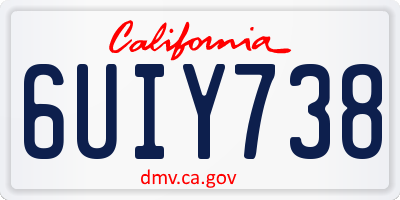 CA license plate 6UIY738