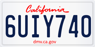 CA license plate 6UIY740