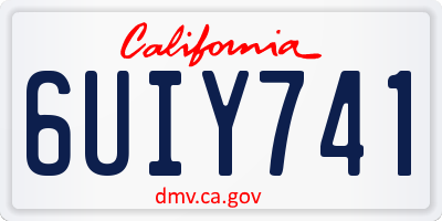 CA license plate 6UIY741