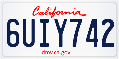 CA license plate 6UIY742