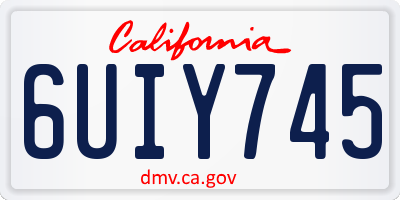 CA license plate 6UIY745