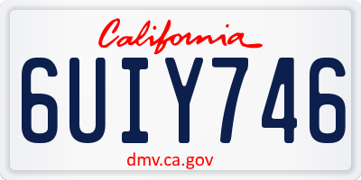 CA license plate 6UIY746