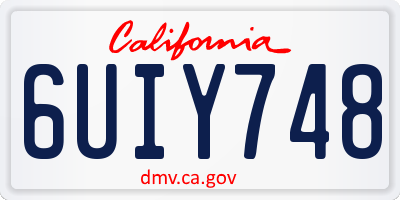 CA license plate 6UIY748