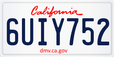 CA license plate 6UIY752