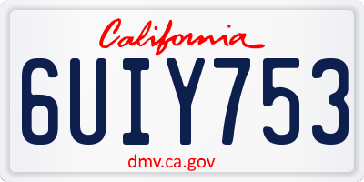 CA license plate 6UIY753