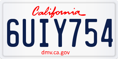 CA license plate 6UIY754
