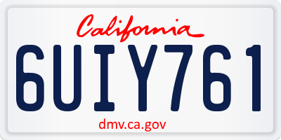 CA license plate 6UIY761