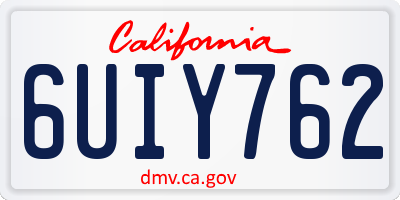 CA license plate 6UIY762