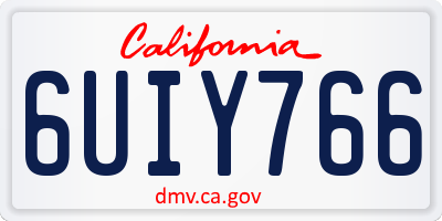 CA license plate 6UIY766