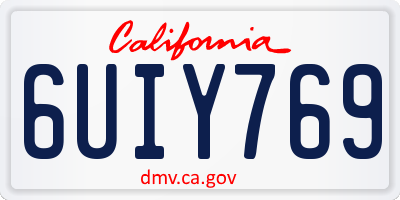 CA license plate 6UIY769