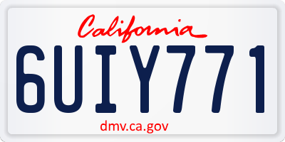CA license plate 6UIY771