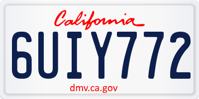 CA license plate 6UIY772