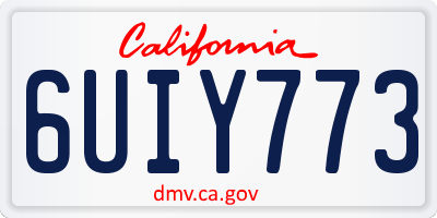 CA license plate 6UIY773
