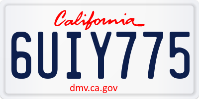 CA license plate 6UIY775