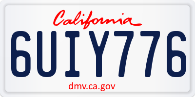 CA license plate 6UIY776