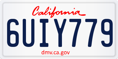 CA license plate 6UIY779