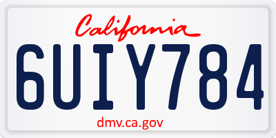 CA license plate 6UIY784