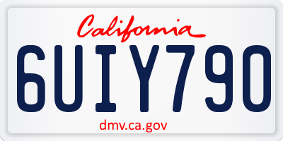 CA license plate 6UIY790