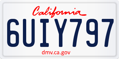 CA license plate 6UIY797