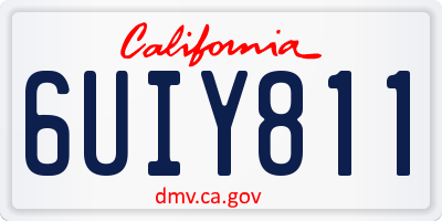 CA license plate 6UIY811