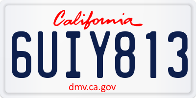 CA license plate 6UIY813