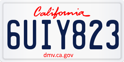 CA license plate 6UIY823