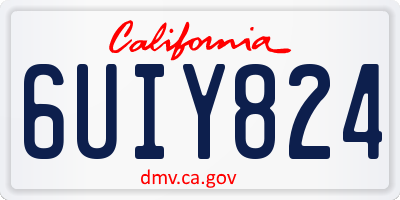 CA license plate 6UIY824