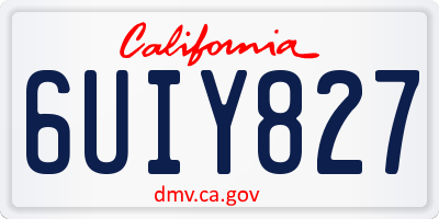 CA license plate 6UIY827