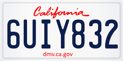 CA license plate 6UIY832