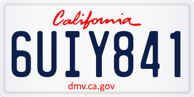 CA license plate 6UIY841