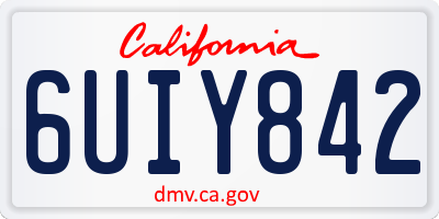 CA license plate 6UIY842