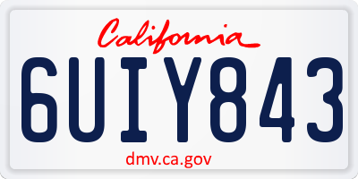 CA license plate 6UIY843