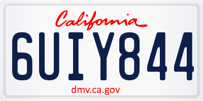 CA license plate 6UIY844
