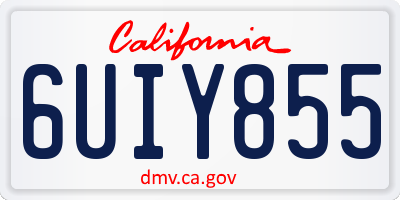 CA license plate 6UIY855