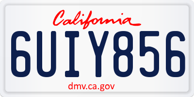 CA license plate 6UIY856