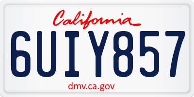 CA license plate 6UIY857
