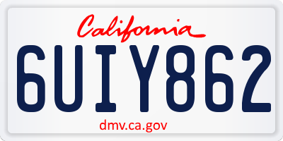 CA license plate 6UIY862
