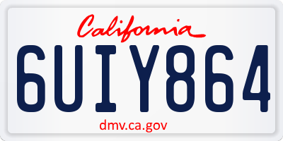 CA license plate 6UIY864