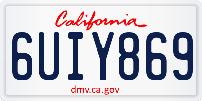 CA license plate 6UIY869