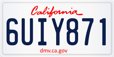 CA license plate 6UIY871