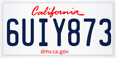 CA license plate 6UIY873