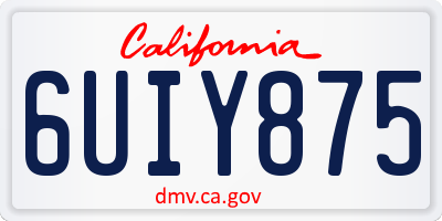 CA license plate 6UIY875