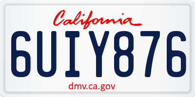 CA license plate 6UIY876