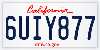 CA license plate 6UIY877