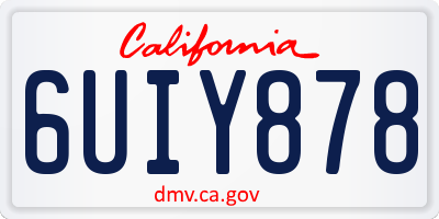 CA license plate 6UIY878