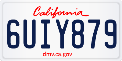 CA license plate 6UIY879
