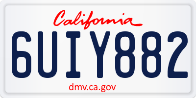 CA license plate 6UIY882