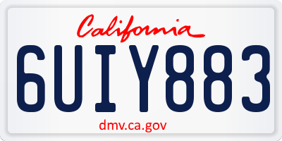 CA license plate 6UIY883