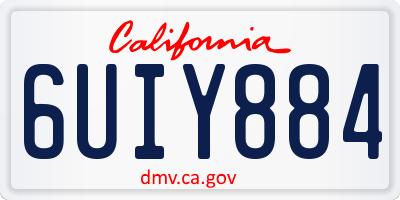 CA license plate 6UIY884