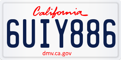 CA license plate 6UIY886